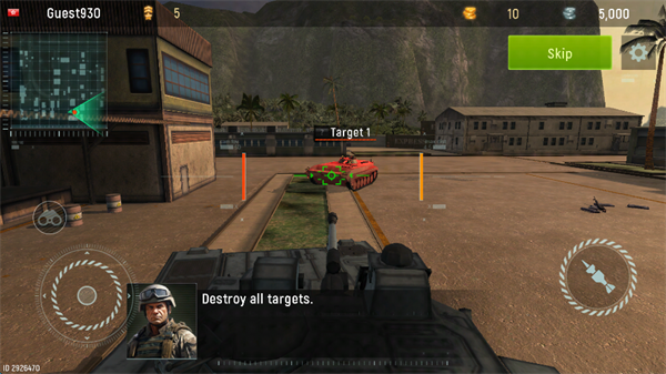 瞄准并开火消灭敌人的瞬间